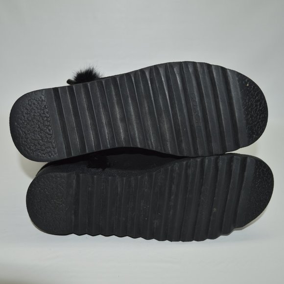 Coach Deeann Black Suede Signature Embossed Fur Boots Women's Size 7B - Picture 10 of 12
